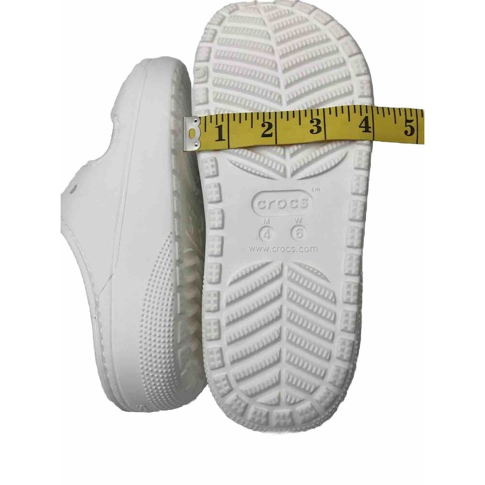 Crocs Classic Cozzy Comfort White Slip On Sandals Men’s 4 Women’s 6 - Picture 12 of 16